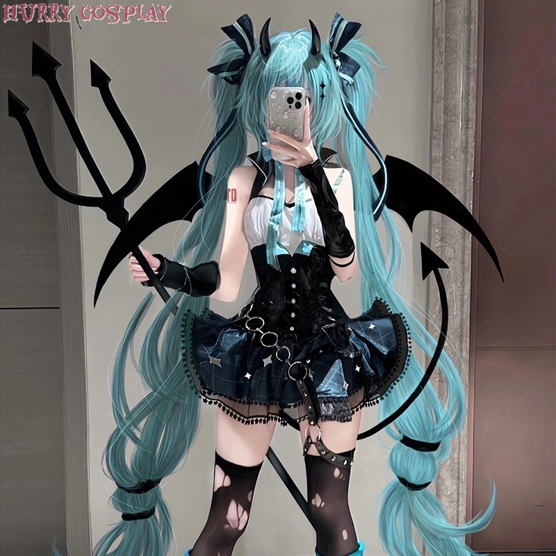 Anime Cosplay,Succubus,Hatsune Miku Little Devil Raccoon cosplay costume